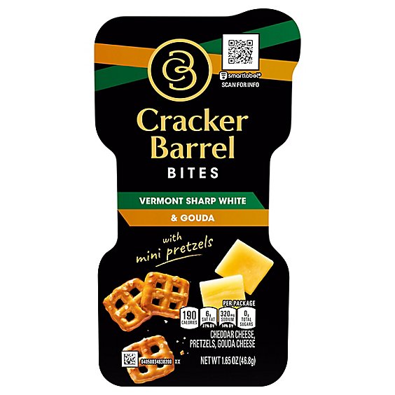 Cracker Barrel Bites Single Serve Convenience Meals Vermont Sharp White - 1.65 Oz