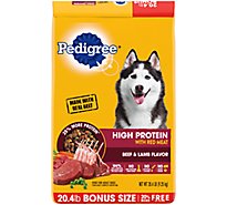 Pedigree High Protein Beef And Lamb Flavor Kibble Adult Dry Dog Food - 20.4 Lb