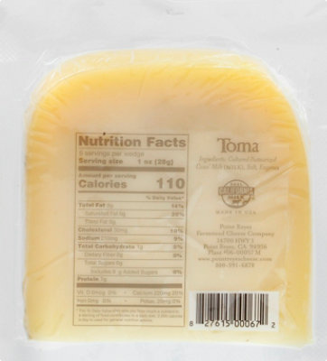 Point Reyes Vegetarian Toma Cheese Wedge - 6 Oz - Image 6