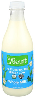 St. Benoit PastureRaised Jersey Cow Whole Milk Quart Albertsons
