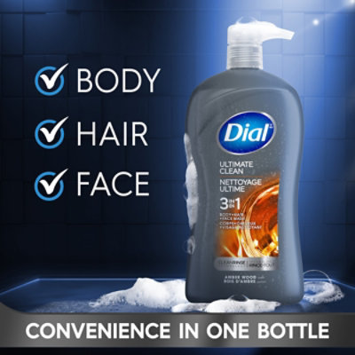 Dial Men Ultimate Clean 3in1 Body - Hair - Face Wash - 32 Fl. Oz. - Image 3