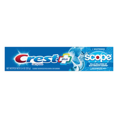 Crest Complete Plus Toothpaste +Whitening Scope Cool Peppermint - 5.4 Oz - Image 3