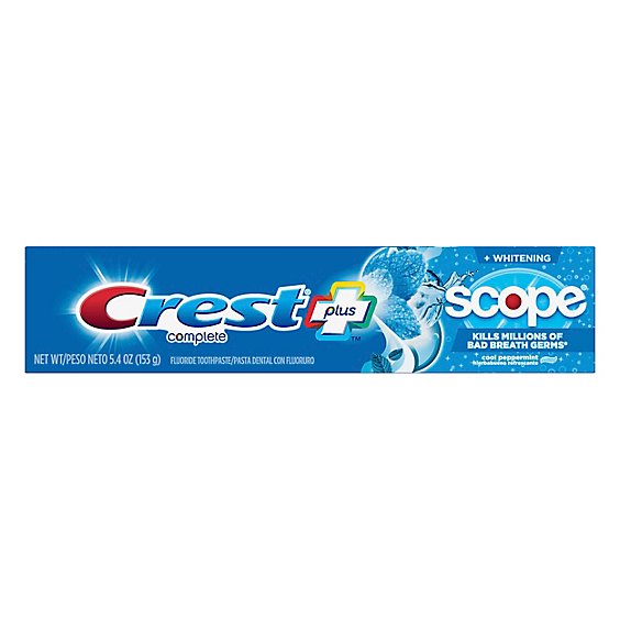 Crest Complete Plus Toothpaste +Whitening Scope Cool Peppermint - 5.4 Oz