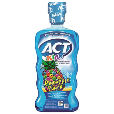 ACT Kids Fluoride Rinse Anticavity Pineapple Punch - 16.9 Fl. Oz.