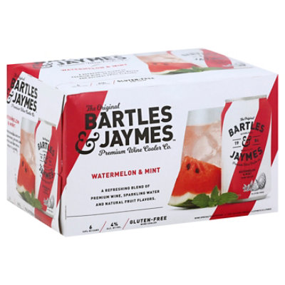 Bartles & Jaymes Watermelon Mint Wine Cooler Single Serve Cans - 6-355 Ml
