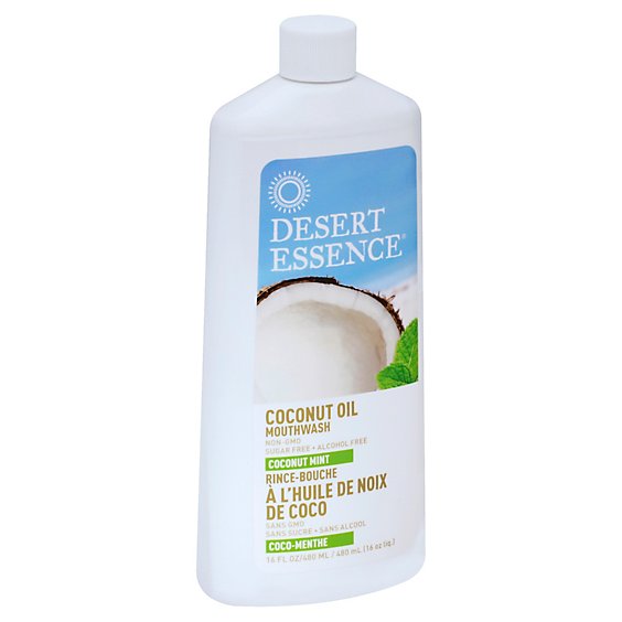 Desert Essence Mouthwash Coconut Oil Coconut Mint - 16 Fl. Oz.