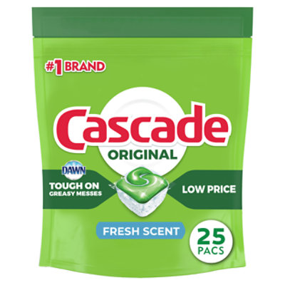Cascade Original Dishwasher Pods ActionPacs Dishwasher Detergent Tabs Fresh Scent - 25 Count - Image 1