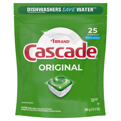 Cascade Original Dishwasher Pods ActionPacs Dishwasher Detergent Tabs Fresh Scent - 25 Count - Image 7