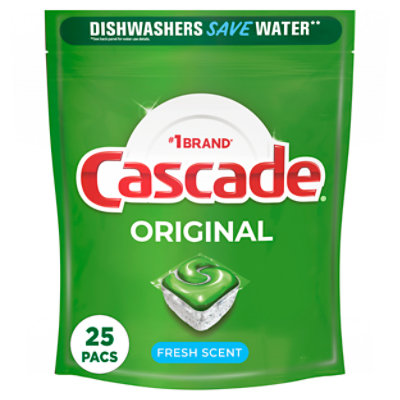 Cascade Original Dishwasher Detergent Pods ActionPacs Tabs Fresh Scent - 37 Count - Image 1