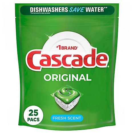 Cascade Original Dishwasher Detergent Pods ActionPacs Tabs Fresh Scent - 37 Count