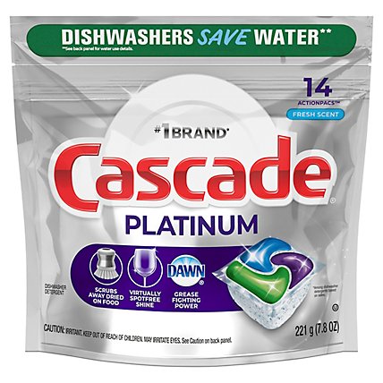 Cascade Platinum Dishwasher Detergent ActionPacs Fresh Scent - 14 count - Image 2