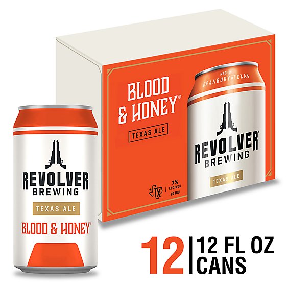 Revolver Blood & Honey Ale Craft Beer American Ale 7% ABV Cans - 12-12 Fl. Oz.