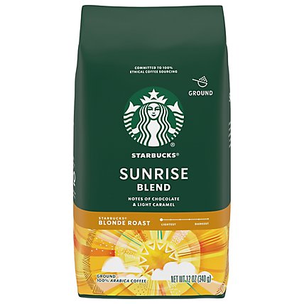 Starbucks Sunrise Blend 100% Arabica Blonde Roast Ground Coffee Bag - 12 Oz