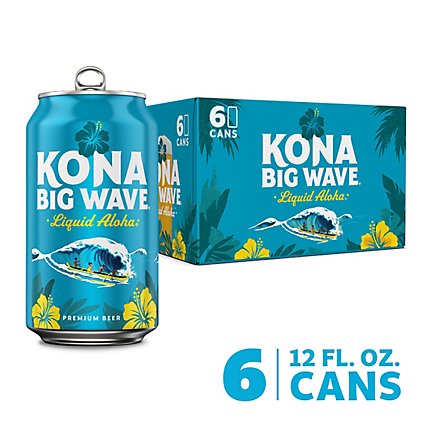 Kona Big Wave Golden Ale Beer Cans - 6-12 Fl. Oz. - Image 1