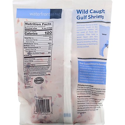 waterfront BISTRO Shrimp Gulf Raw Wild Caught Shell & Tail On Jumbo 21 To 25 Count - 16 Oz - Image 5