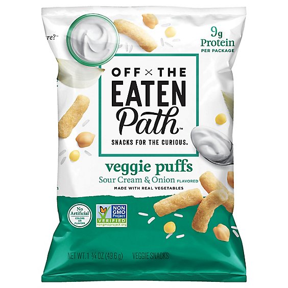 Off The Eaten Path Veggie Puffs Veggie Snack Sour Cream & Onion - 1.75 Oz