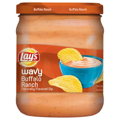 Lays Wavy Buffalo Ranch Dip Glass Jar - 15 Oz