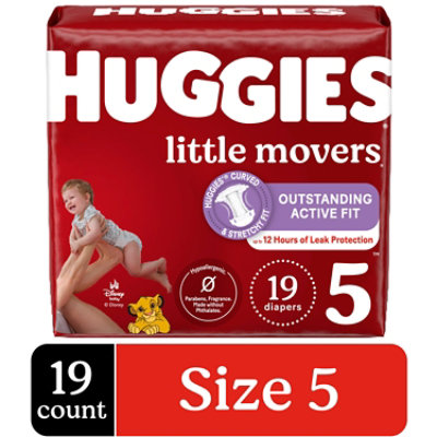 Huggies Little Movers Baby Diapers Size 5 (27+ lbs) - 19 Count