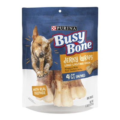 Purina Busy Jerky Wraps Beefhide & Chicken Dog Treats 4 Count - 7.78 Oz - Image 1