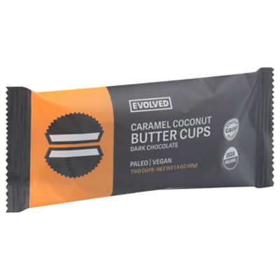 EatingEVOLVED Coconut Butter Cups Dark Chocolate Caramel & Sea Salt - 1.5 Oz - Image 1