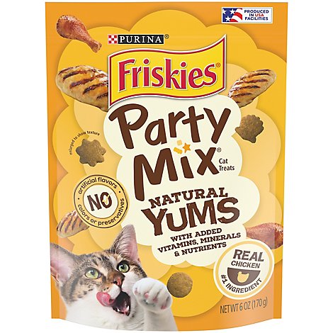 Purina Friskies Cat Treats Party Mix Natural Yums Chicken - 6 Oz