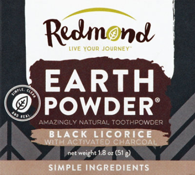 Redmond Earth Powder Toothpowder Black Licorice With Activated Charcoal - 1.8 Oz - Image 2