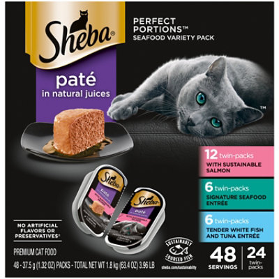 Sheba Perfect Portions Seafood & Salmon & Whitefish & Tuna Adult Wet Cat Food Pate VP 24-2.6 Oz - Image 1