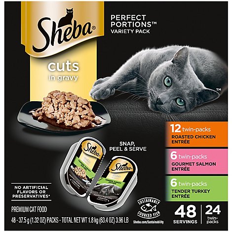 Sheba Perfect Portions Grain Free Wet Cat Fd Cuts In Grvy Rstd Chicken - 3.97 Lb