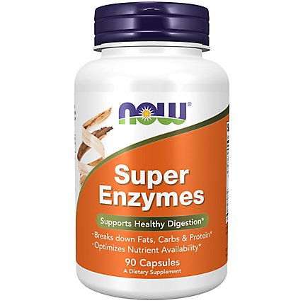 Now Super Enzyme 90 Capsules - 90 Count - Image 1