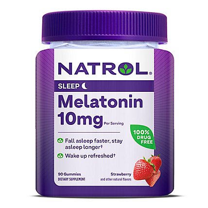 Natrol Sleep Support Take Two Non-GMO Strawberry Melatonin Gummies 10mg - 90 Count - Image 2