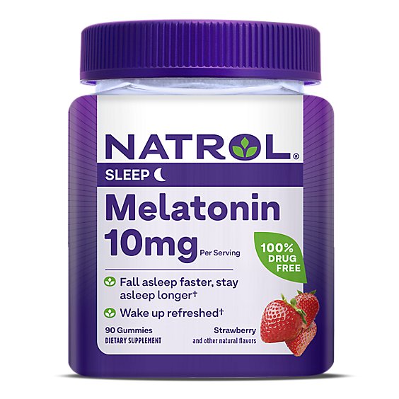 Natrol Sleep Support Take Two Non-GMO Strawberry Melatonin Gummies 10mg - 90 Count