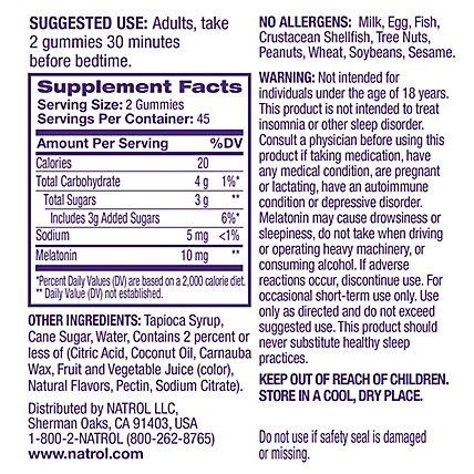 Natrol Sleep Support Take Two Non-GMO Strawberry Melatonin Gummies 10mg - 90 Count - Image 4