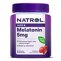 Natrol Sleep Support Strawberry Non-GMO Melatonin Gummies 5mg - 90 Count - Image 2