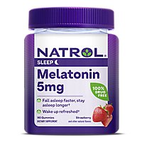 Natrol Sleep Support Strawberry Non-GMO Melatonin Gummies 5mg - 90 Count - Image 1