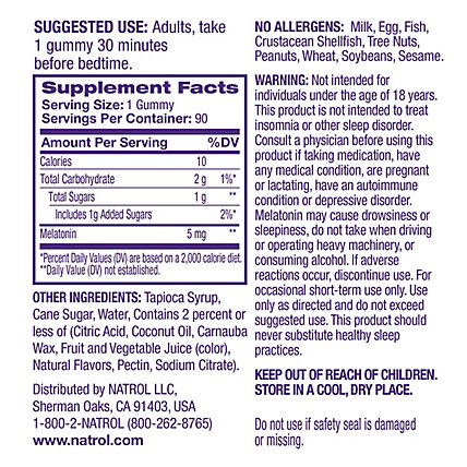 Natrol Sleep Support Strawberry Non-GMO Melatonin Gummies 5mg - 90 Count - Image 2