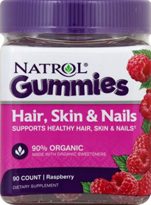 Natrol Hair Skin & Nails Gummies Organic - 90 Count - Image 2