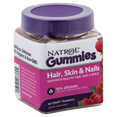 Natrol Hair Skin & Nails Gummies Organic - 90 Count