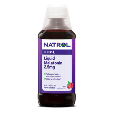 Natrol Melatonin Liquid 2.5 mg Berry - 8 Fl. Oz. - Image 1