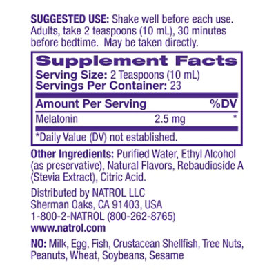 Natrol Melatonin Liquid 2.5 mg Berry - 8 Fl. Oz. - Image 2