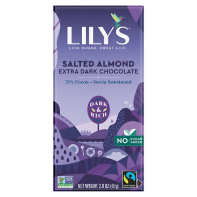 Lilys Dark Chocolate 70% Salted Almond - 2.8 Oz - Image 3