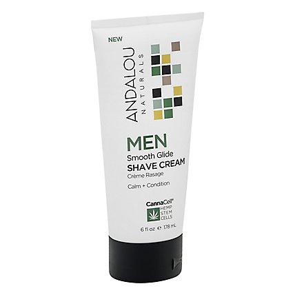 Andalou Naturals Men Smooth Glide Shave Cream - 6 Fl. Oz. - Image 1