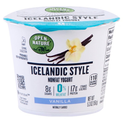 Open Nature Yogurt Icelandic Style Nonfat Vanilla - 5.3 Oz