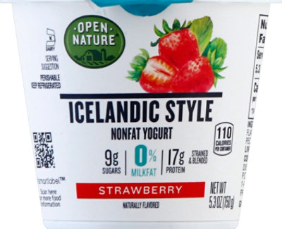 Open Nature Yogurt Icelandic Style Nonfat Strawberry - 5.3 Oz - Image 2