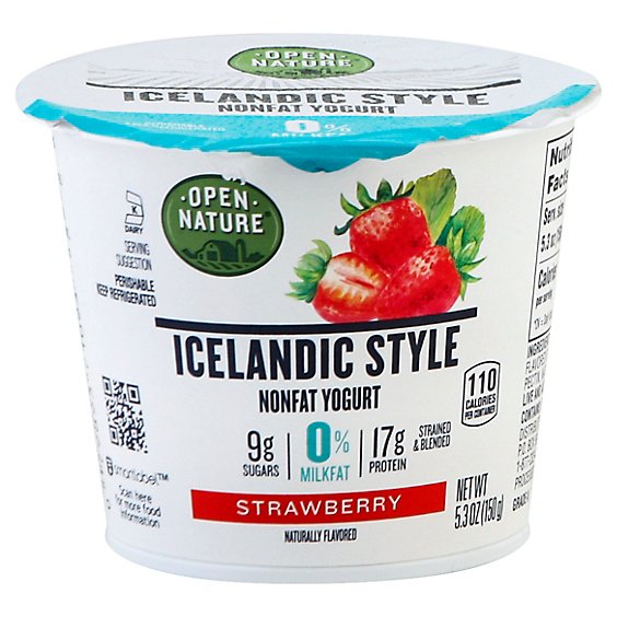 Open Nature Yogurt Icelandic Style Nonfat Strawberry - 5.3 Oz