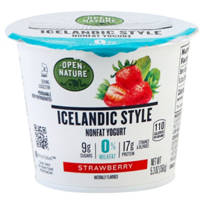 Open Nature Yogurt Icelandic Style Nonfat Strawberry - 5.3 Oz