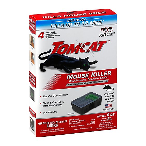 Tomcat Mouse Killer Disposable Bait Station 4 Count - 4 Oz