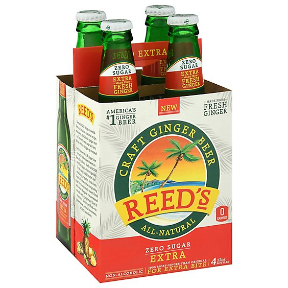 Reeds Beer Craft Ginger Zero Sugar Extra - 4-12 Fl. Oz.