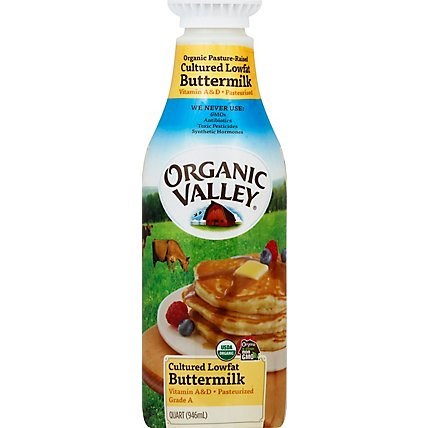 Organic Valley Buttermilk Cultured Lowfat 1 Quart - 946 Ml - Image 2