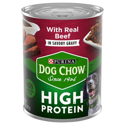 Purina Dog Chow High Protein Beef In Savory Gravy Wet Dog Food - 13 Oz