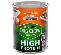 Purina Dog Chow High Protein Chicken In Savory Gravy Wet Dog Food - 13 Oz